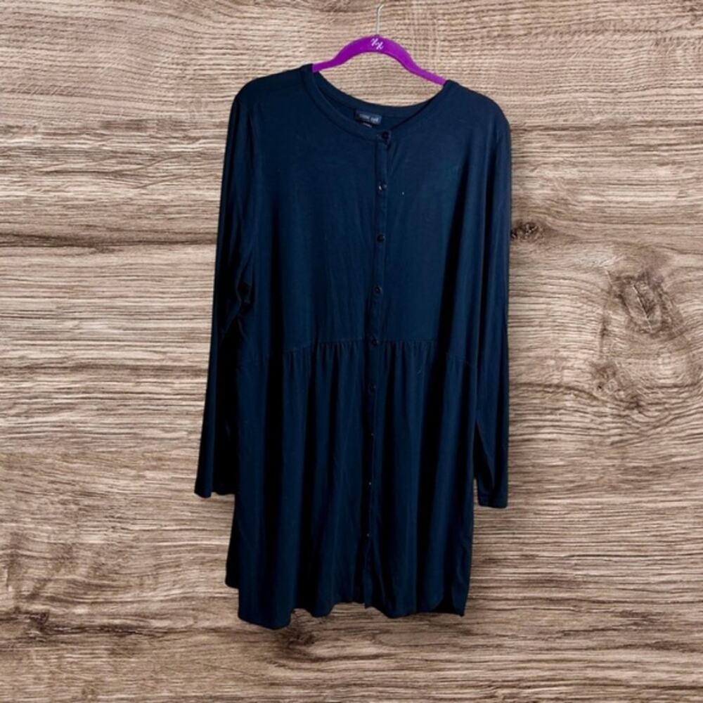 J Jill long black button jersey knit cardigan. XL